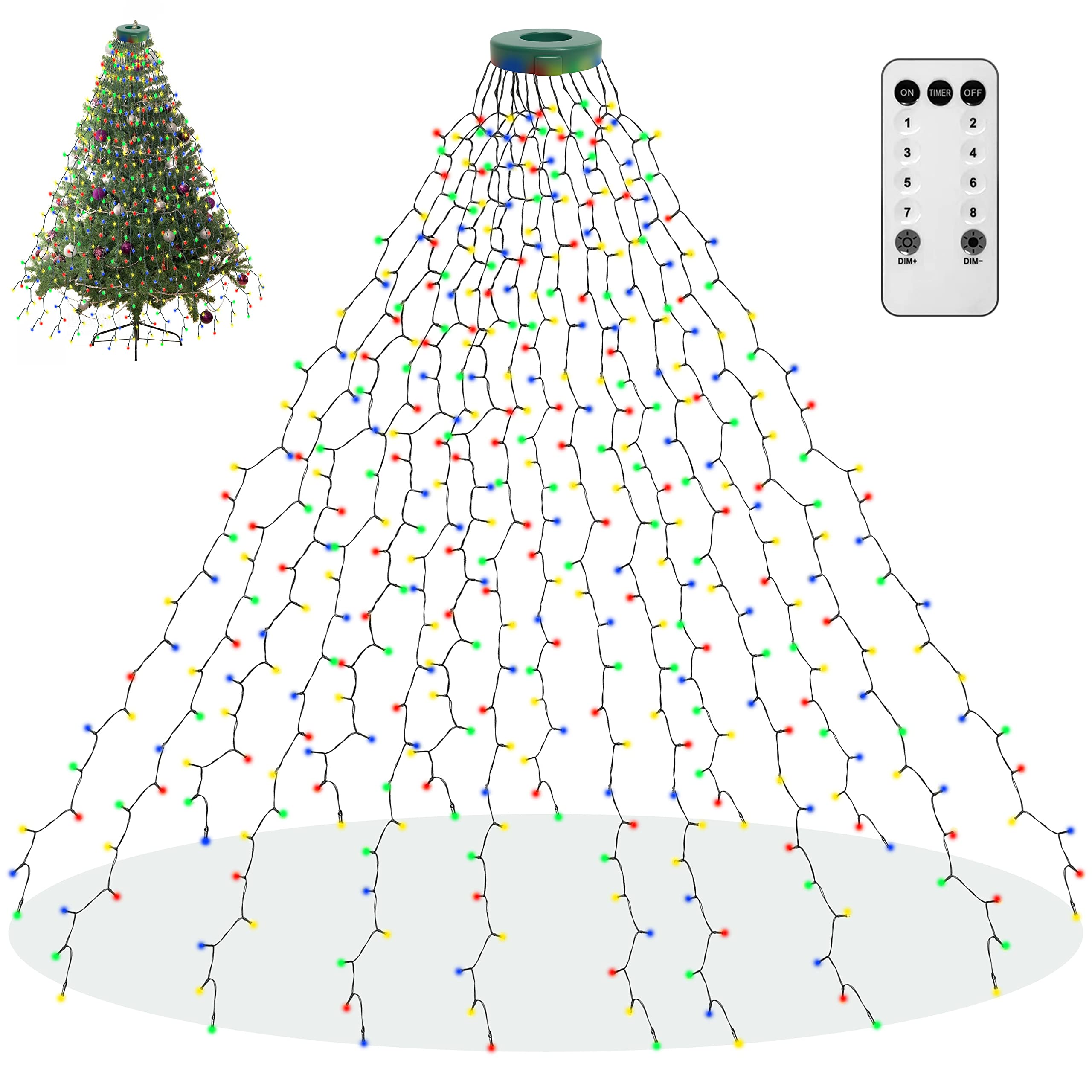Photo 1 of *Missing items/remote* aneeway 400 LED Christmas Tree Lights, Christmas Lights with 8 Light Modes & Memory Function, 6.6FT x 16 String Light with Timing Function & Remote Control for Xmas Ornaments - Multicolor