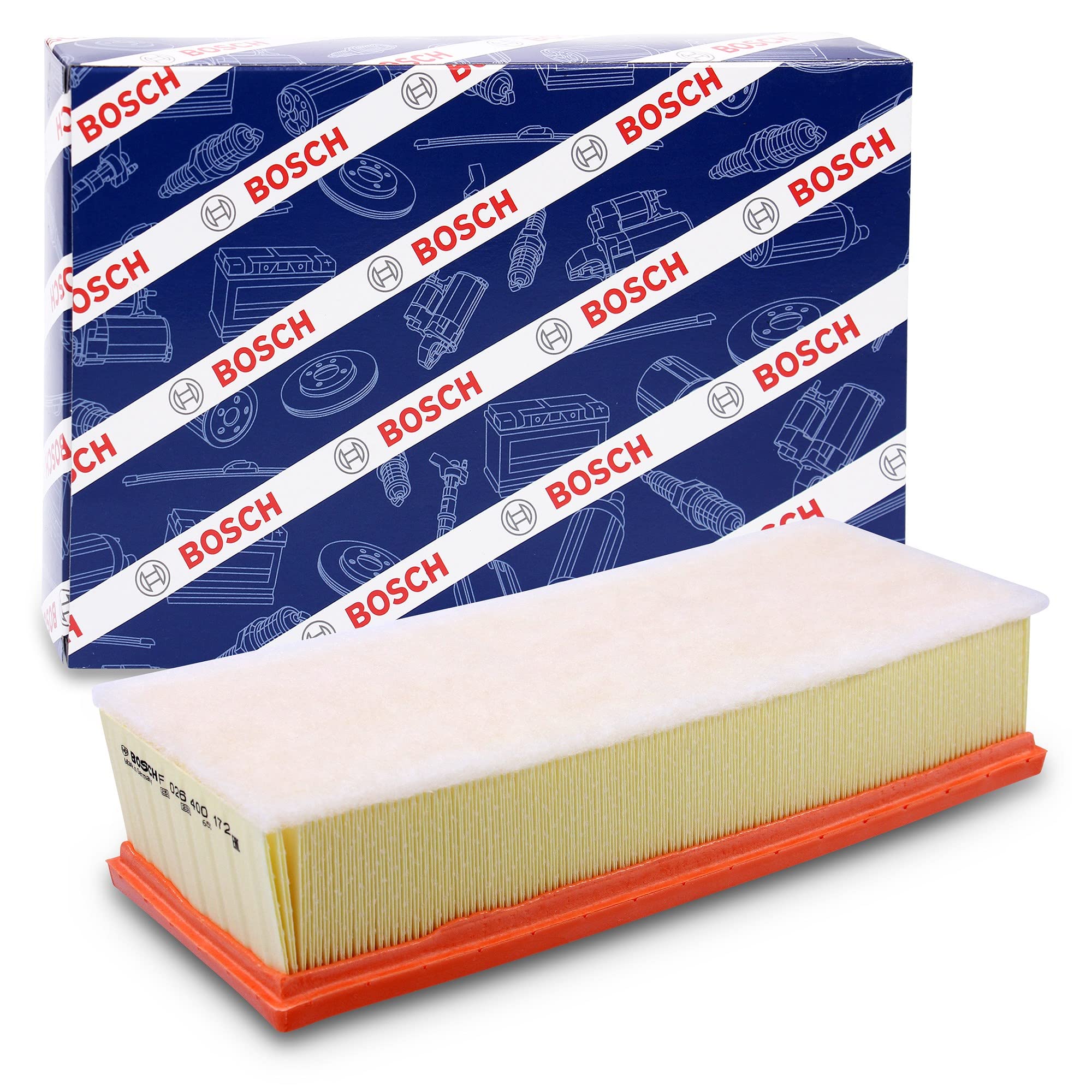 Bosch S0172 Car Air Filter - Separates Particles from the Air Intake - Moisture-resistant plus High Tensile Strength