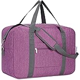 For Spirit Airlines Personal Item Bag 18x14x8 Foldable Travel Duffel Bag Tote Duffle Carry on Luggage for Women and Men 30L (Dark Purple)