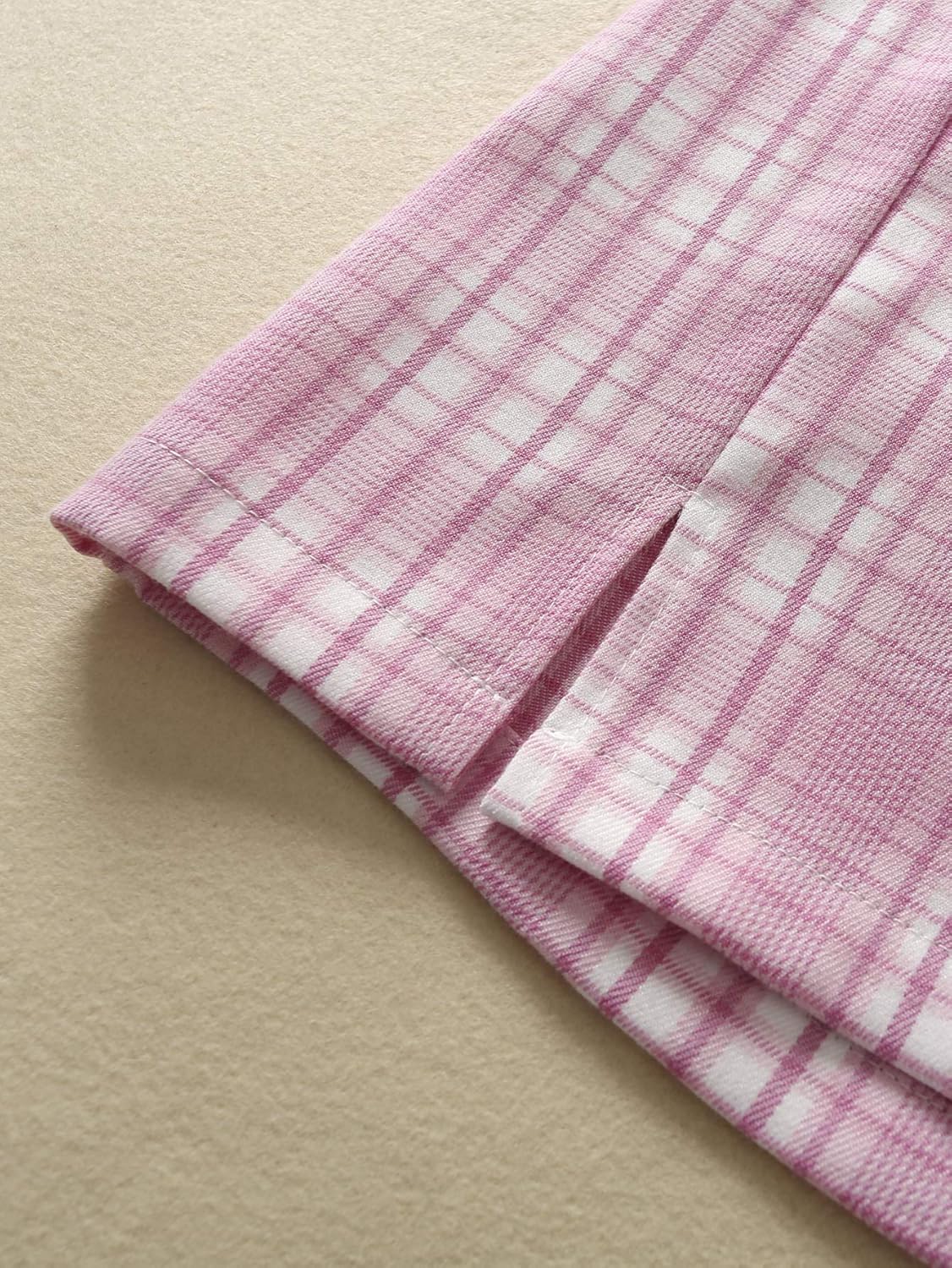 Floerns Women's Plaid Bodycon Dual Split Mini Skirt: Clothing