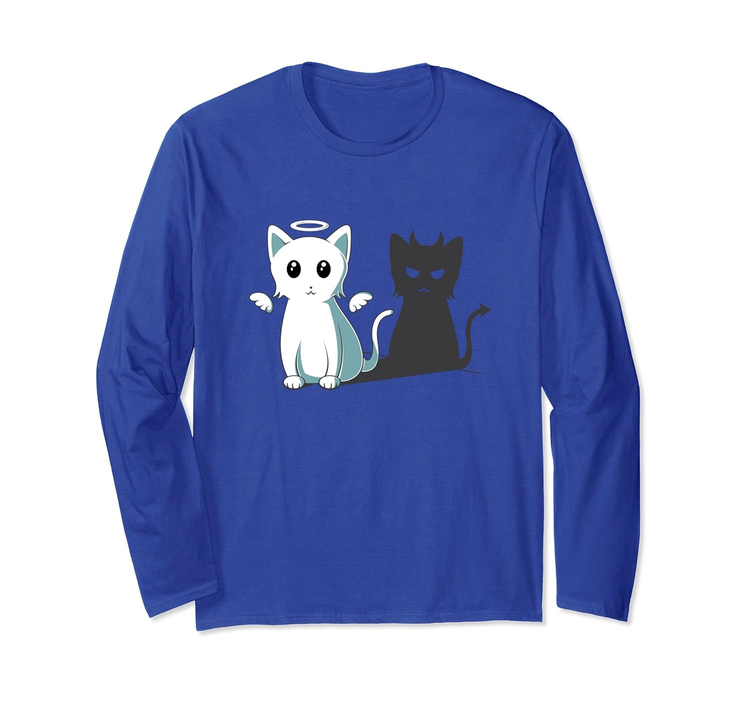 Purr Evil Devil Cat Angel Devil Halloween Long Sleeve Shirt-ANZ