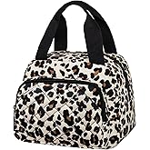 MIAOJIE Lunch Bag for Women Reusable Insulated Cooler Adult Lunch Tote Bag Thermal Lunchbox Leakproof Waterproof Cooler Bag for Work Office Camping Travel Lunch Bags for Women -Small Leopard Print