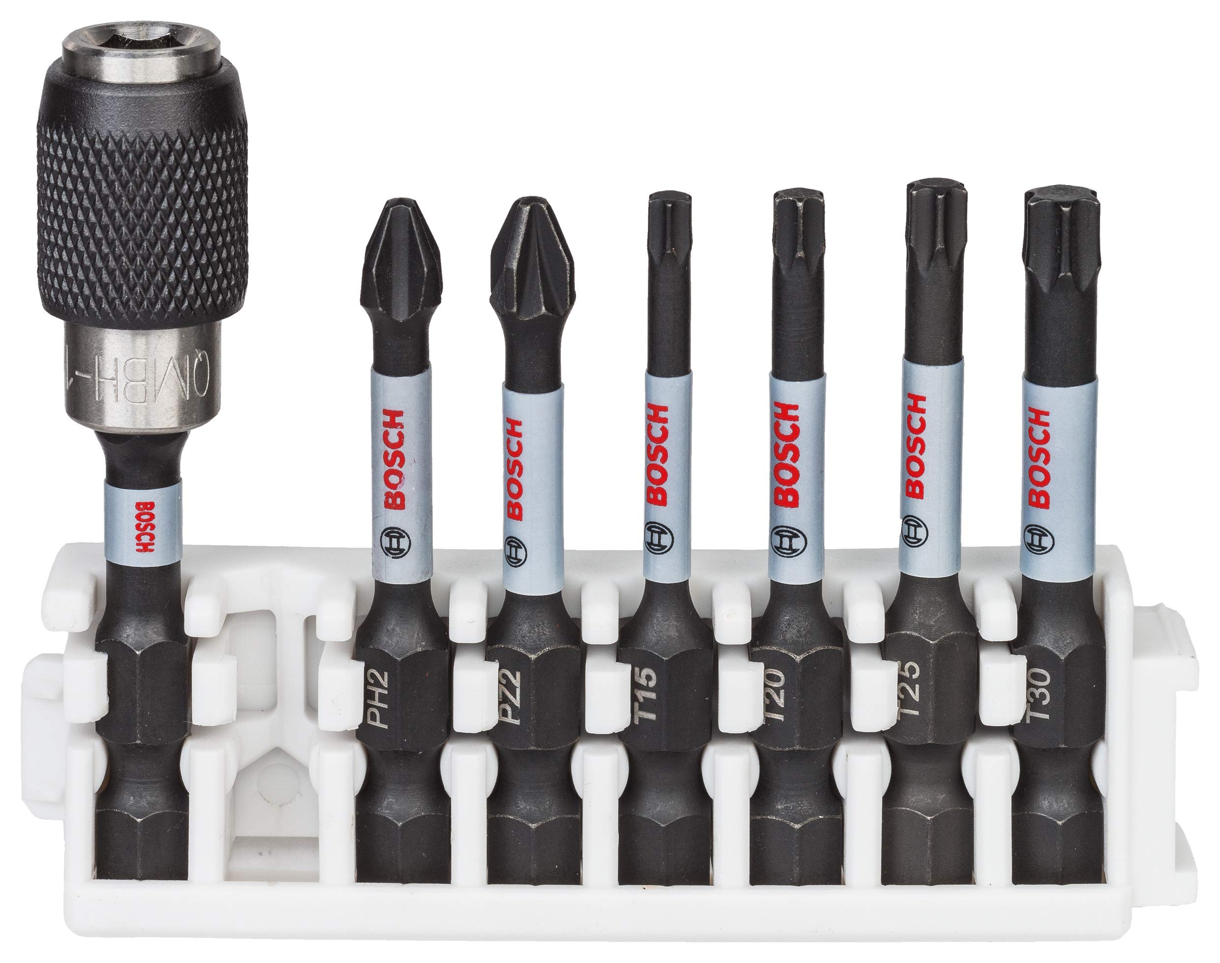 Bosch Professional 7-piece Impact Control Screwdriver Bit Set (Pick and Click, Impact Driver Accessories)