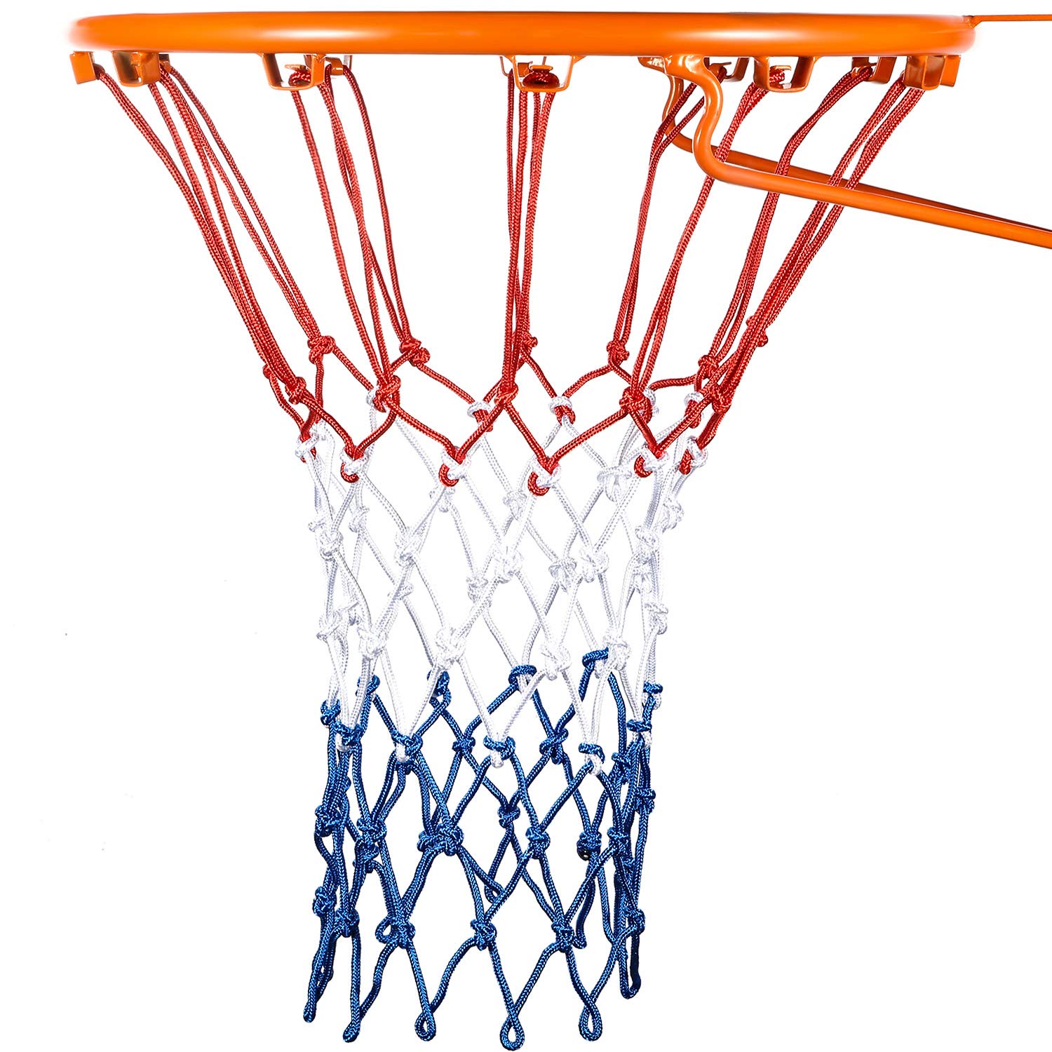 red white blue basketball net