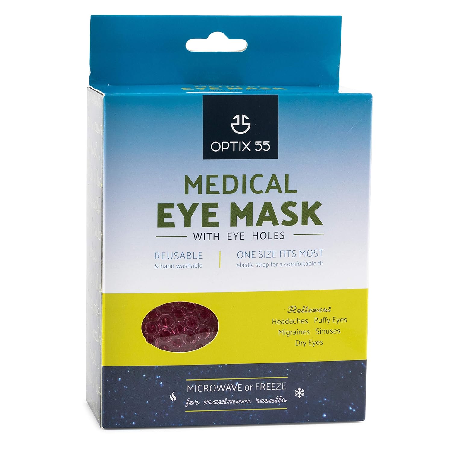 Gel Eye Mask with Eye Holes- Hot Cold Compress Pack Eye Therapy | Cooling Eye Mask for Puffy Eyes, Dry Eyes, Headaches, Migraines, Dark Circles, Sinus - Reusable Eye Face Mask | Ergo Gel Bead (Pink) : Beauty