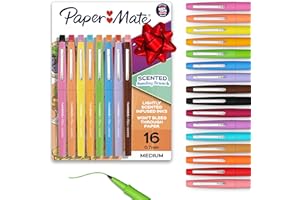 Paper Mate Flair Sunday Brunch Scented Felt Tip Pens, Assorted Colors, Medium Point (0.7mm), 16 Count - For Journaling, Writing, Note-Taking, Fun Teacher Supplies