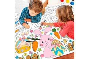 ZJDHPTY Easter Coloring Tablecloth Easter Party Activity Paper Coloring Poster Kids Party Favor (1, Easter, 31.4 x 43.3 Inch)