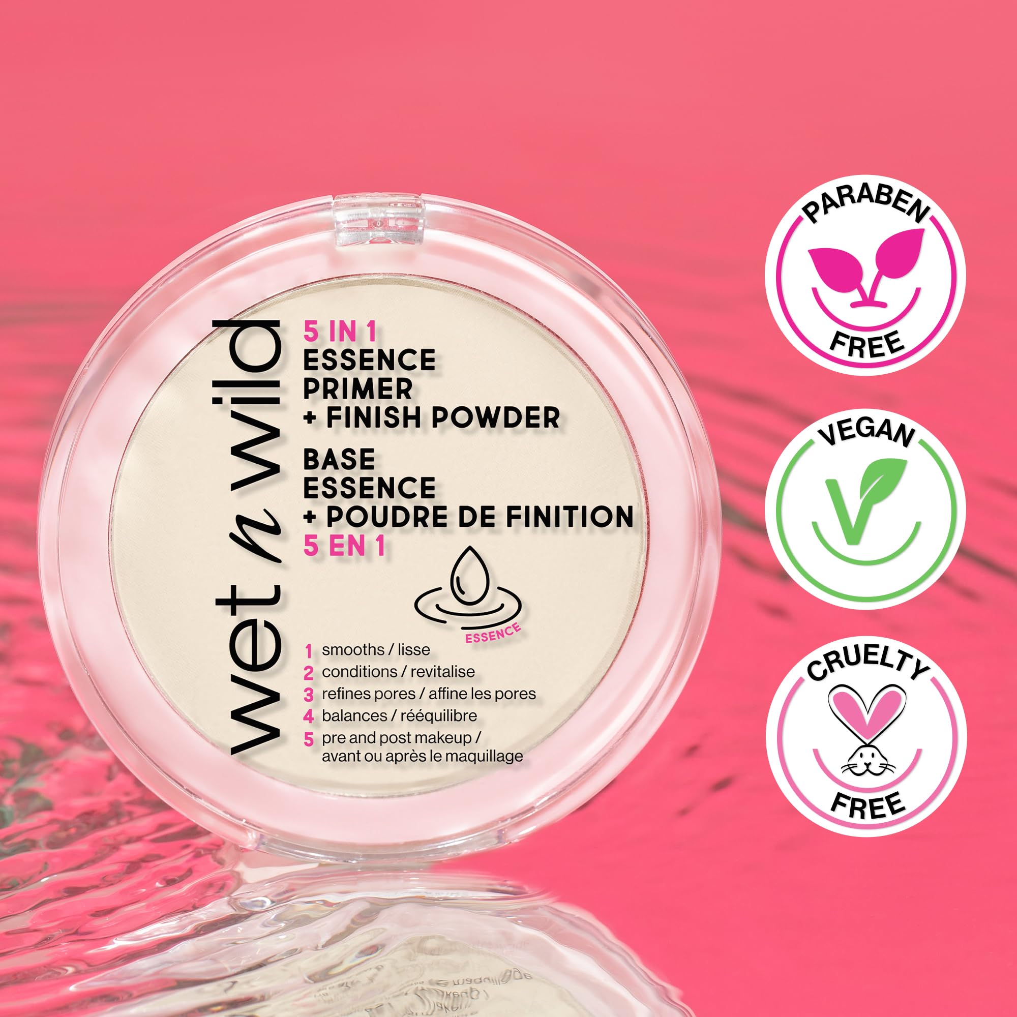 wet n wild 5 In 1 Essence Primer + Finish Powder clear