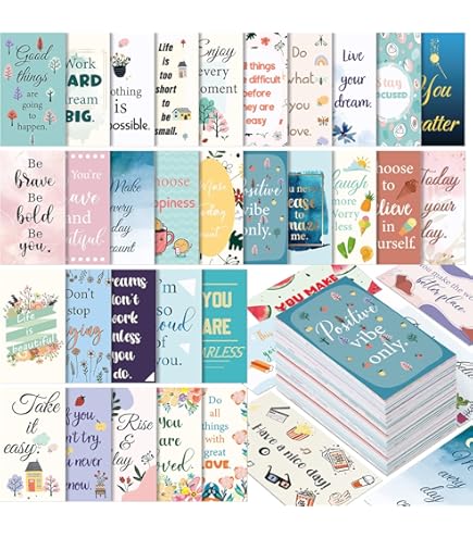 Global Printed Products Motivationskarten – 100 Karten, 6,3x8,9 Cm, Mit Inspirierenden Zitaten & Platz Für Persönliche Nachrichten