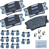 Bendix Priority1 CFC1212 Ceramic Rear Brake Pads for Select Models Lexus ES300h, ES350, HS250h, Pontiac Vibe, Toyota Avalon, Camry, Matrix, RAV4