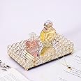 Homentum Gold Mirror Tray for Perfume,Crystal Decorative Tray Home Decor,Vanity Makeup Tray Gifts for Mom,Women,Girls,Jewelry,Dresser,Bedroom