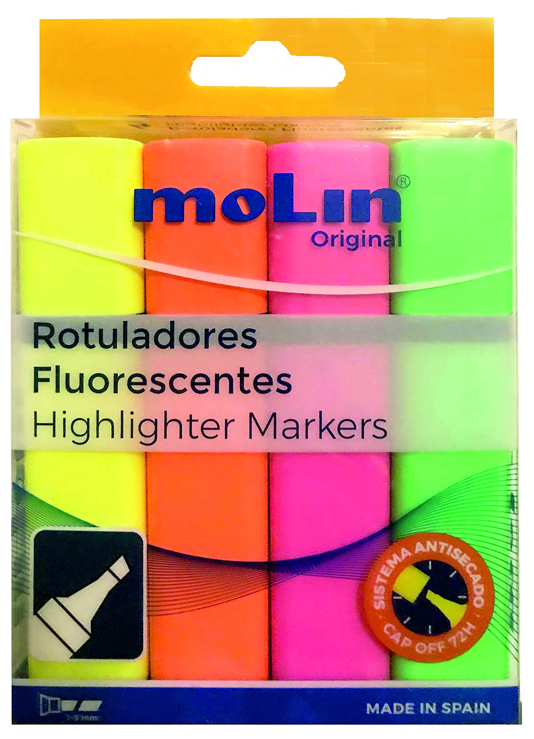 Molin RTF240-04B - VIVA Fluorescent Marker, Box of 4 pcs.