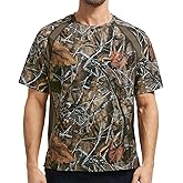 BASSDASH Men's Camo Shirt UPF 50+ Wrinkle-Free Breathable Short Sleeve UV Protection T-Shirt for Hunting Hiking SR02M