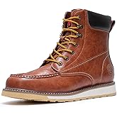 ANGRYRAM Steel Toe Work Boots for Men Comfortable Moc Toe Safety Boots,Waterproof Slip Puncture Resistant Industrial & Construction Work Boots