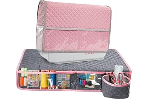BAGSFY 2 in 1 Sewing Machine Accessories Set, Sewing Machine Dust Cover & Pad, Compatible with Most Standard Singer, Brother & Bernina Sewing Machine