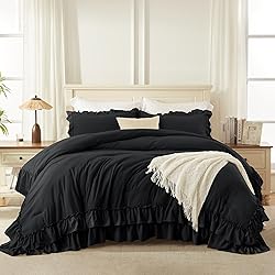 Andency Black Full Size Comforter Set(79x90Inch), 3