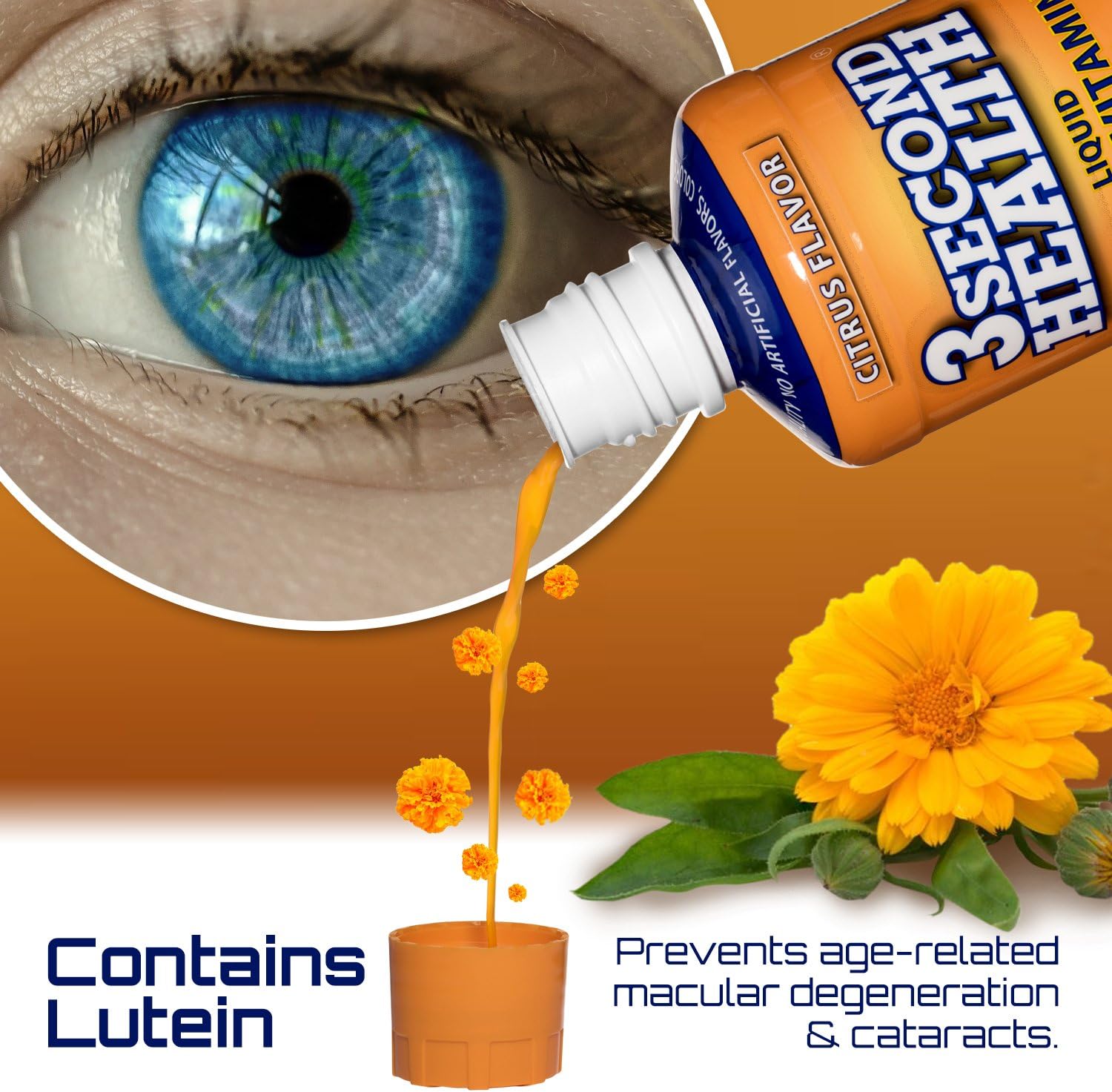 3 Second Health Liquid Multivitamin - Vegan - Non GMO - Gluten Free - Dairy Free - Soy Free - No Artificial Flavors or Preservatives - 32 Servings - GMP - USA Made - Boost Energy and Mental Clarity: Health & Personal Care