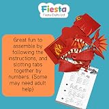 Fiesta Crafts Red Dragon 3D Mask Craft Kit for Kids & Adults - Easy Assemble view 3