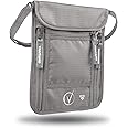 Neck Wallet Travel Pouch and Passport Holder, RFID Protected, Fits Passport with cover, Includes Global Recovery Tags. Passpo