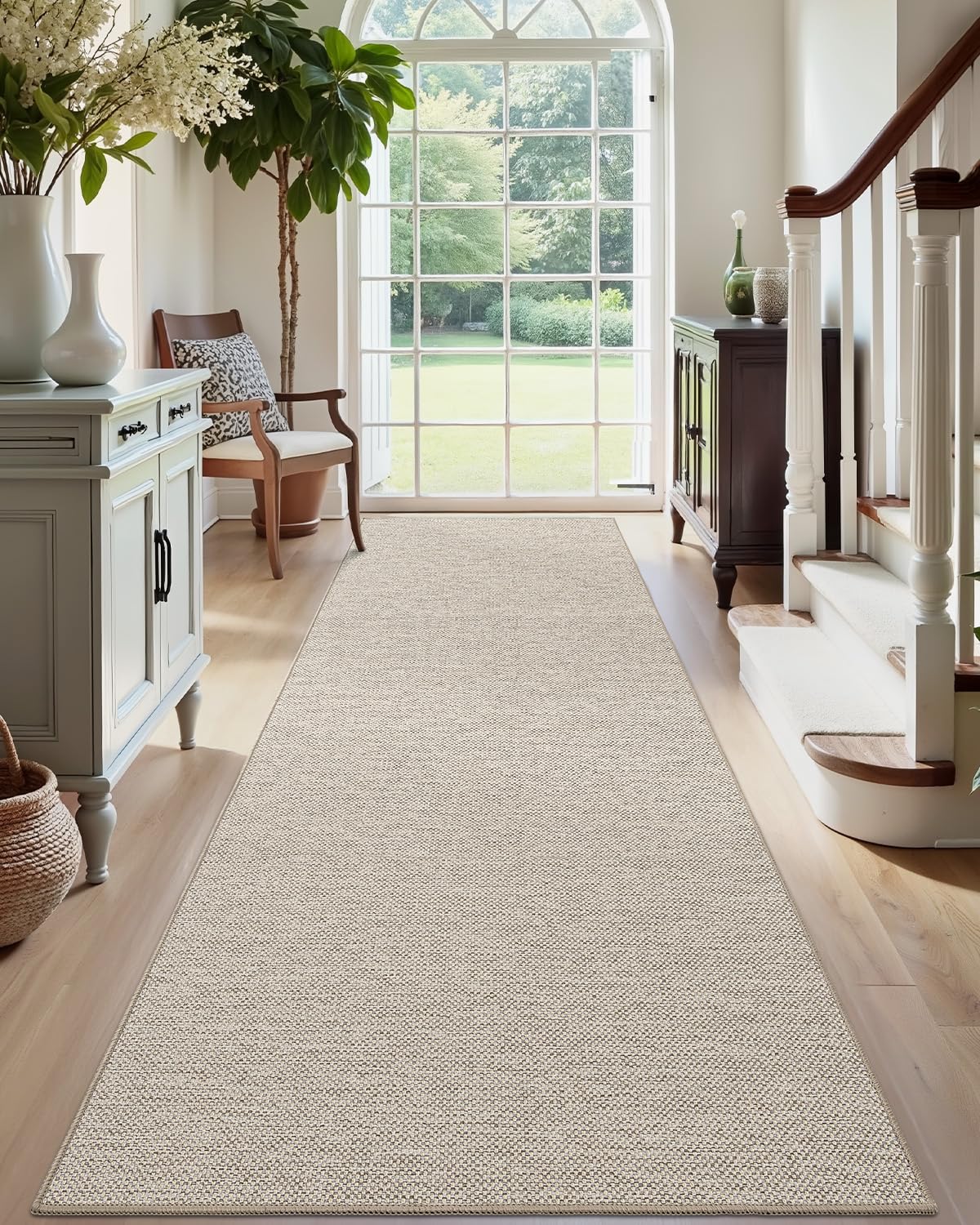Photo 1 of DEXI Hallway Runner, 2x6 Washable Non Slip Rubber Backed Carpet, Absorbent Thin Long Entryway Runners for Kitchen, Laundry Room, Patio Entrance, Beige