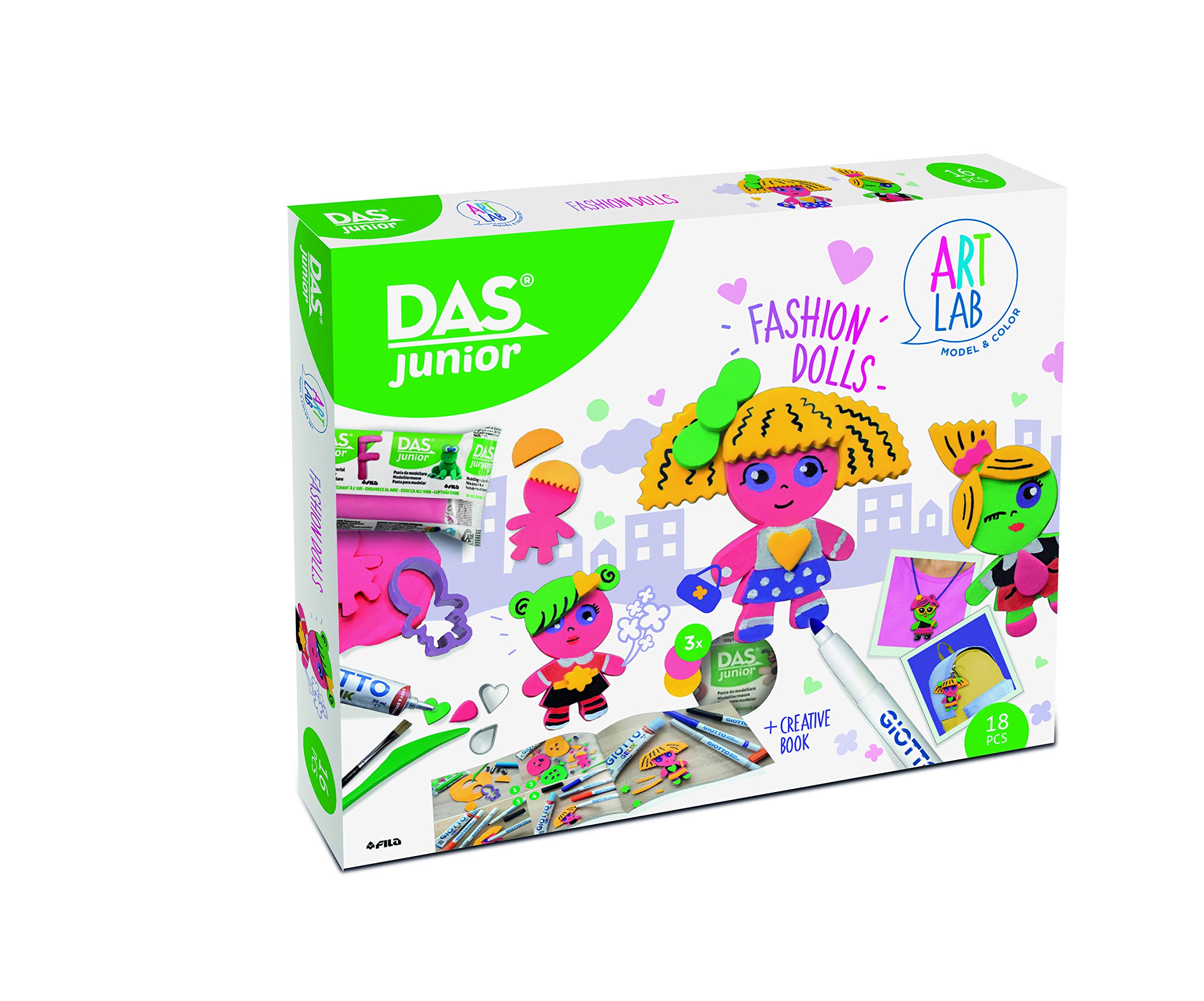 DAS Junior Modelling Clay Art Lab Fashion Dolls Creative Set, Large Kit, For Schools and Art Classes