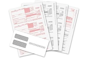 ONGULS 1099 NEC Forms 2024, 1099 NEC Laser Forms IRS Approved Designed for QuickBooks and Accounting Software 2024, 4 Part Tax Forms Kit, 50 Envelopes Self Seal, 50 Vendor Kit - Total 68 (204) Form