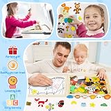 COOLJOY Wooden Magnetic Puzzle Board 100+ Pieces Pets Educational Drawings view 4