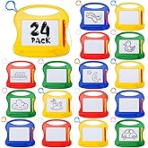 Tinlade 24 Pack Mini Magnetic Drawing Board for Kids, Small Erasable Doodle Sketch, Drawing Pad Bulk Gifts for Boy Girl Birthday Party Favor Classroom Prize Goodie Bag Stuffers (Mixed Color,Stylish)