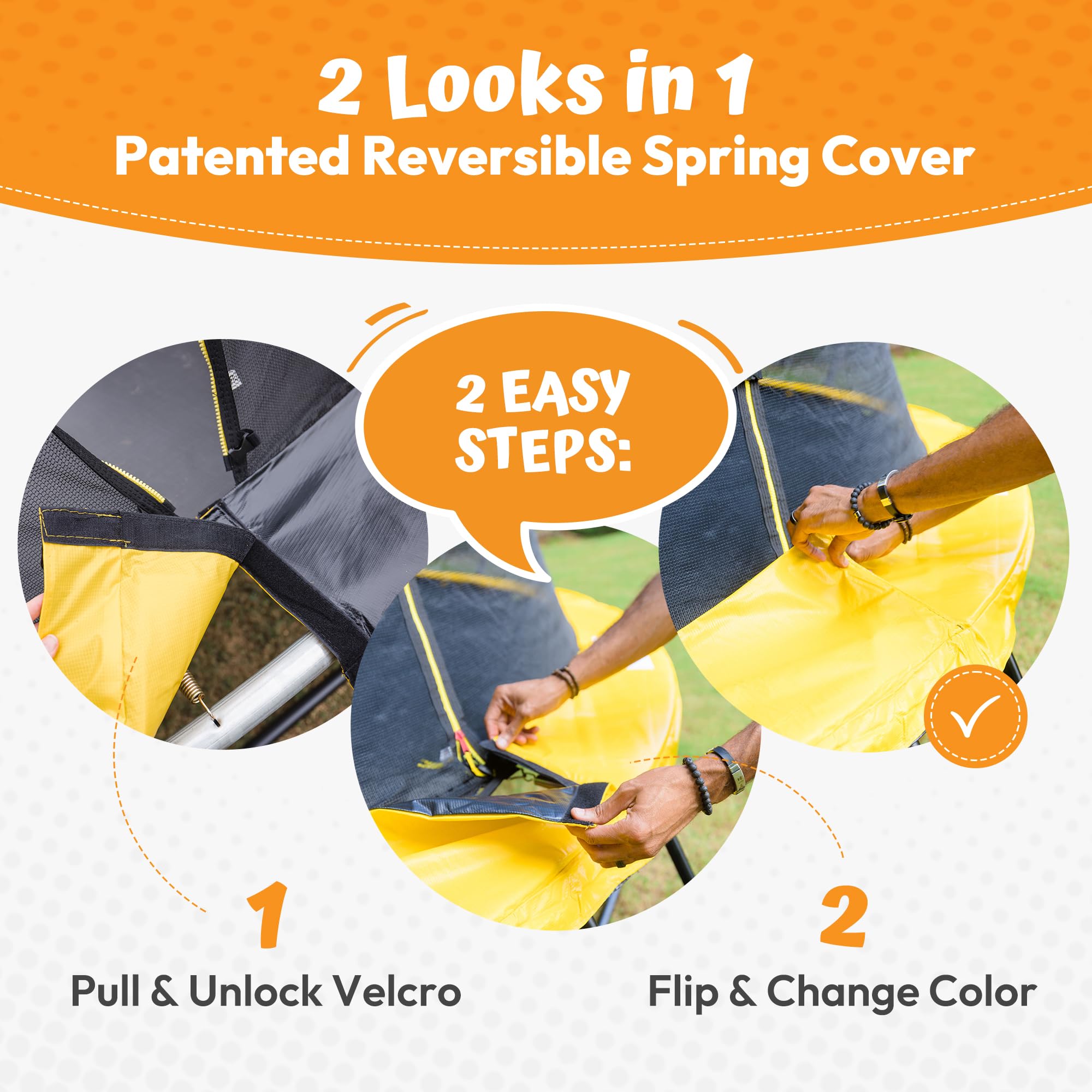 JUMPZYLLA Trampoline Outdoor 8FT 10FT 12FT 14FT 15FT 16FT with Enclosure and Ladder, ASTM Approved Recreational Trampoline for Kids and Adults, Anti-Rust Coated Frame