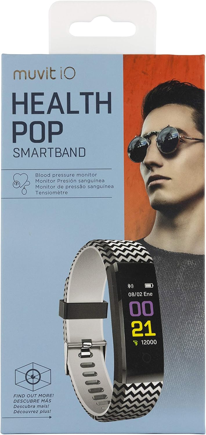 Muvit iO Pulsera de Actividad y Salud Health Pop Zig-Zag Negro ...