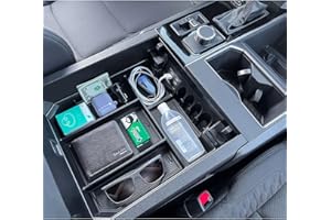 TOPINSTALL Full Size Console Organizer Compatible with 2022-2025 Toyota Tundra/Sequoia 2023 2024 2025, Plastic Armrest Storage Box Tray with Non-Slip Inserts (Not for The Console with Safe)