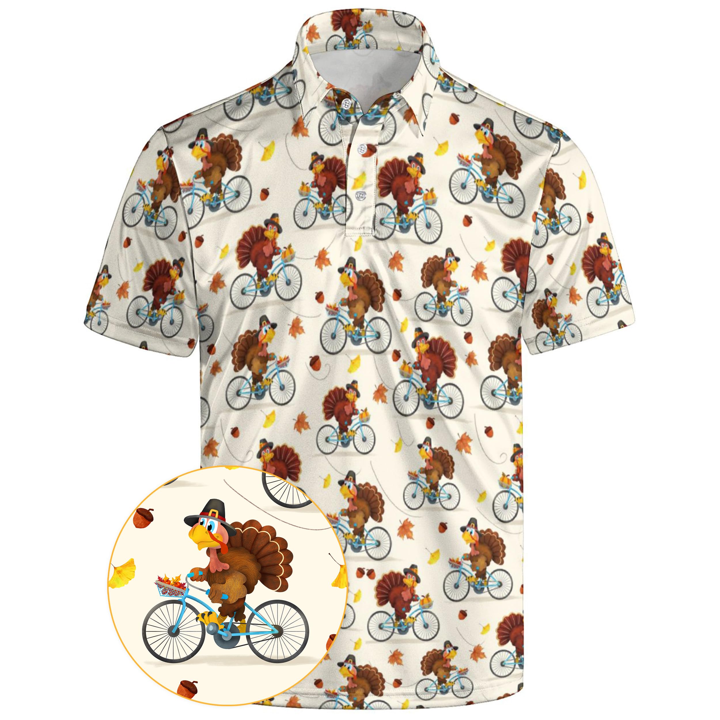 Xdceu Funny Golf Shirts for Men - Thanksgiving Golf