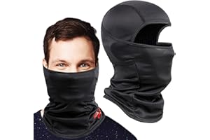 Badass Moto Motorcycle Balaclava Face Mask Men, Black Ski Mask for Men, Motorbike Mask, Neck Gaiter, Full Face Mask Protects from Dust, Sun, Wind, Breathable Motorcycle Riding Gear Fits Under Helmet