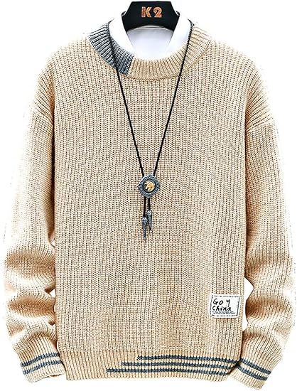 Amazon Co Jp セーター メンズ 冬服 厚手 防寒 クルーネック 暖かい トップス 大きいサイズ カジュアル ニット 秋 冬 春 服 ファッション小物