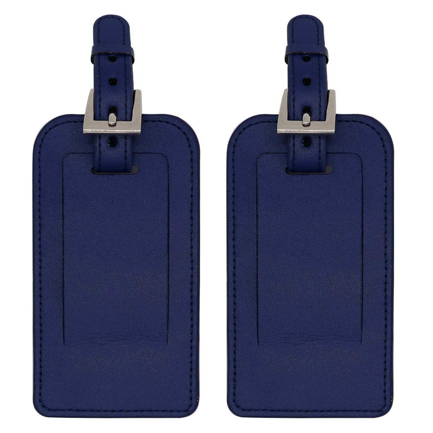Set of 2 Stylish Microfiber Leather Luggage Tags, Bag Tag ID Identifier