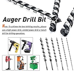 NICAVKIT 6Pcs 12-Inch Long Auger Drill Bit Set for