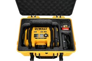 HOSOCASE Case for Dewalt Air Compressore DCC020IB: Portable Tought Tool Bag for Dewalt 20V Pump Cordless Tire Inflator, Waterproof Storage Box for Infaltor 20V Max Air Compressor Accesssories Kit (Case Only)