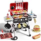 Zsinb 2-Tier Kids BBQ Grill Playset, Toy Grill for Kids, Outdoor Play Food | For toddlers ages 3-5, includes 35 grill accessories, play food &amp; utensils for outdoor pretend BBQ cookout playset fun