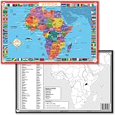 Tot Talk Africa Educational Placemat | Countries, Capitals &amp; Landmarks Fun | Made in USA, Double Sided, Durable, Reusable, Non Toxic Material, Award Winning, Dry Erase &amp; Washable Markers Friendly