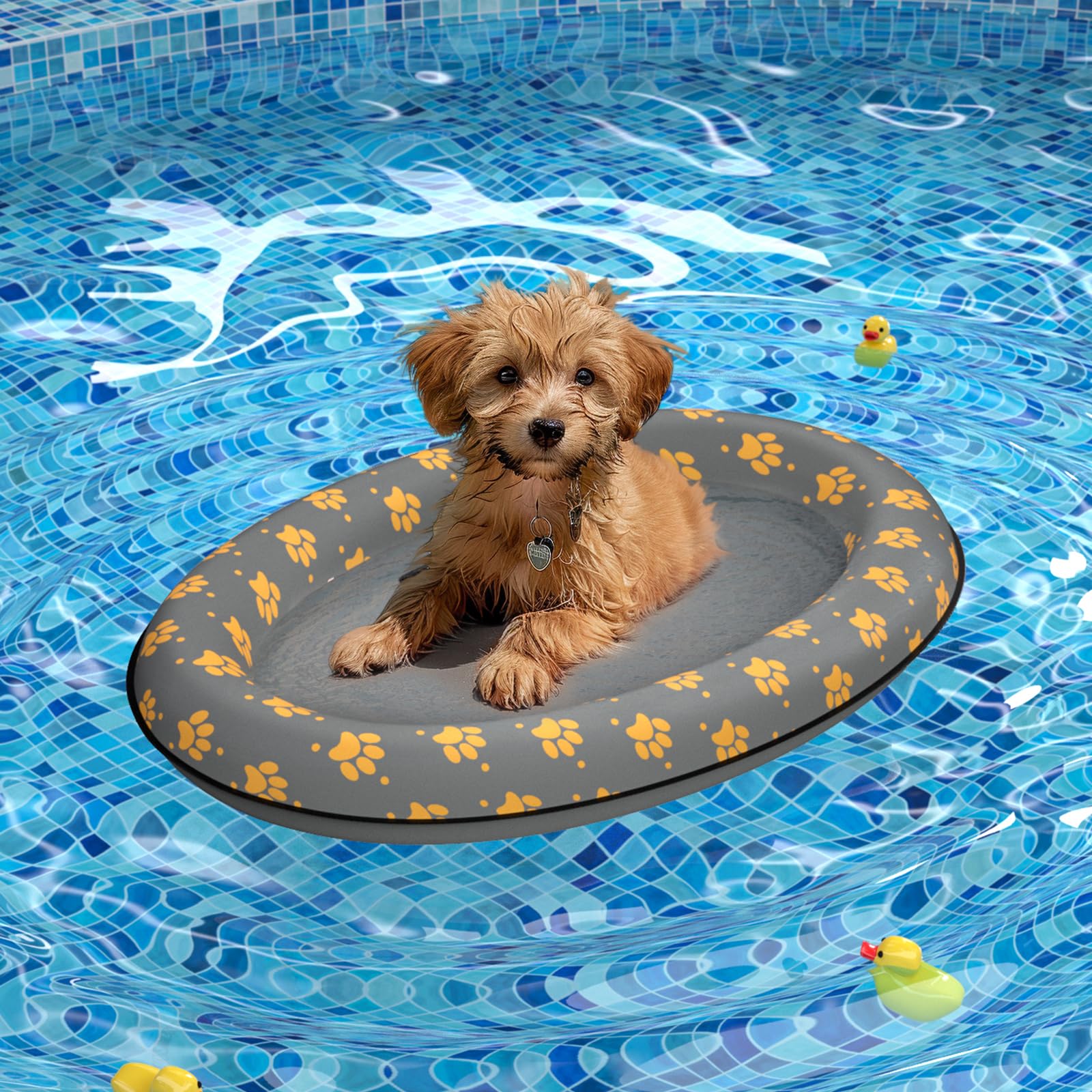 Photo 1 of Pet Soft Dog Float Raft - Inflatable Dog Swimming Float for Summer (Small, Grey)