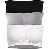 DD DEMOISELLE Women's Bandeau Bra, Strapless Bralette Seamless Bandeau Bra Tube Top Bras