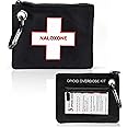 W WILKEN Naloxone Overdose Kit Bag – Compact Canvas Pouch for Naloxone Nasal Spray & Opioid Emergency Response – Holds 2 Naloxone Sprays & Accessories – Naloxone Not Included (Black, 1)