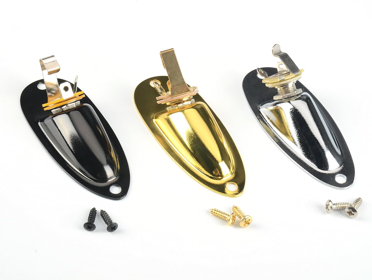 2pcs Chrome Loaded Guitar Output Jack Plug Socket With Plate Mono for