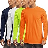 MAGCOMSEN 4 Pack Men's Shirts Long Sleeve Sun Protection UPF 50+ UV SPF Dry Fit T-Shirts for Workout Athletic