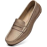 KORDAL Women's Comfortable & Lightweight Leather Penny Loafers Slip-Ons Cute Business Casual Dress Shoes Work Office Flats Everyday Walking Shoes Driving Mocs for Women