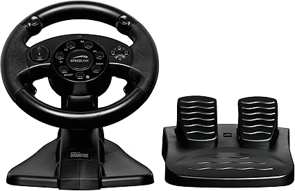 Speedlink Darkfire Lenkrad für Playstation 3/PS3 und PC (Vibrationsfunktion, 12 digitale Tasten, Schaltwippen, Lenkbereich vo