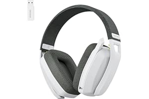 BINNUNE 2.4GHz Wireless Gaming Headset with Mic for PS5, PS4, PC, Mac, PlayStation 4 5, Bluetooth Gaming Headset with Flip Microphone,Headphones for Laptop Computer (Gray)