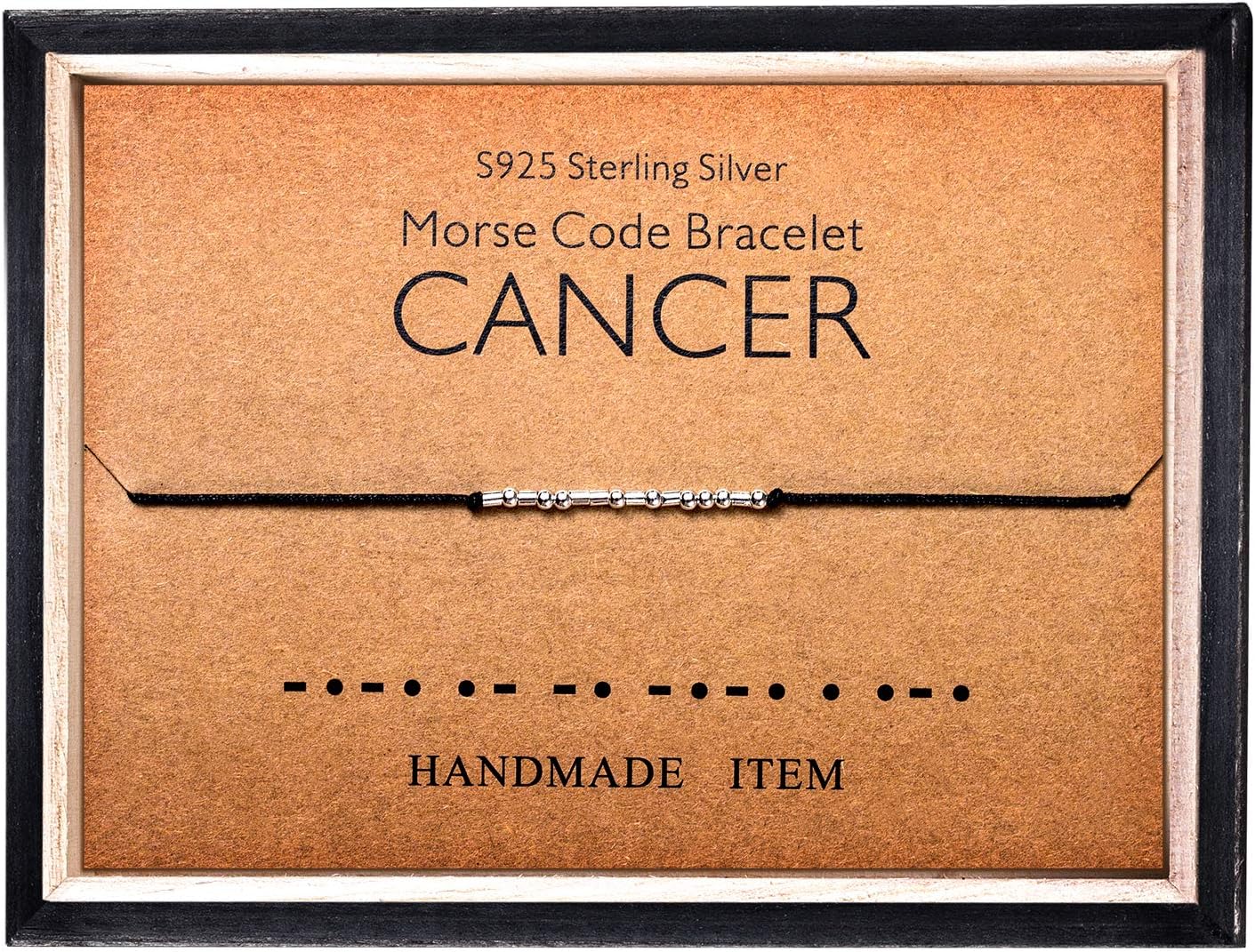 Morse Code Bracelet 925 Sterling Silver Beads on Silk Cord Secret Message CANCER Zodiac bracelet Gift Jewelry for her