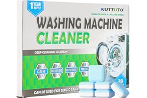 NUTTUTO Washing Machine Cleaner, 30-Pack, Powerhouse-Eliminates Stains and Remove Odours, Suitable for All Washing Machine