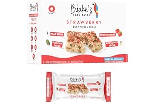 BLAKE'S SEED BASED Blake’s Seed Based Rice Crispy Treats – Strawberry (18 Count), Nut Free, Gluten Free, Dairy Free & Vegan, Healthy Snacks for Kids or Adults, School Safe, Low Calorie Organic Fruit Flavored Snack